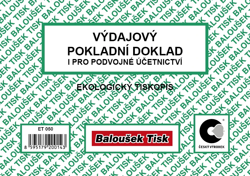 Výdajový pokladní doklad ET050