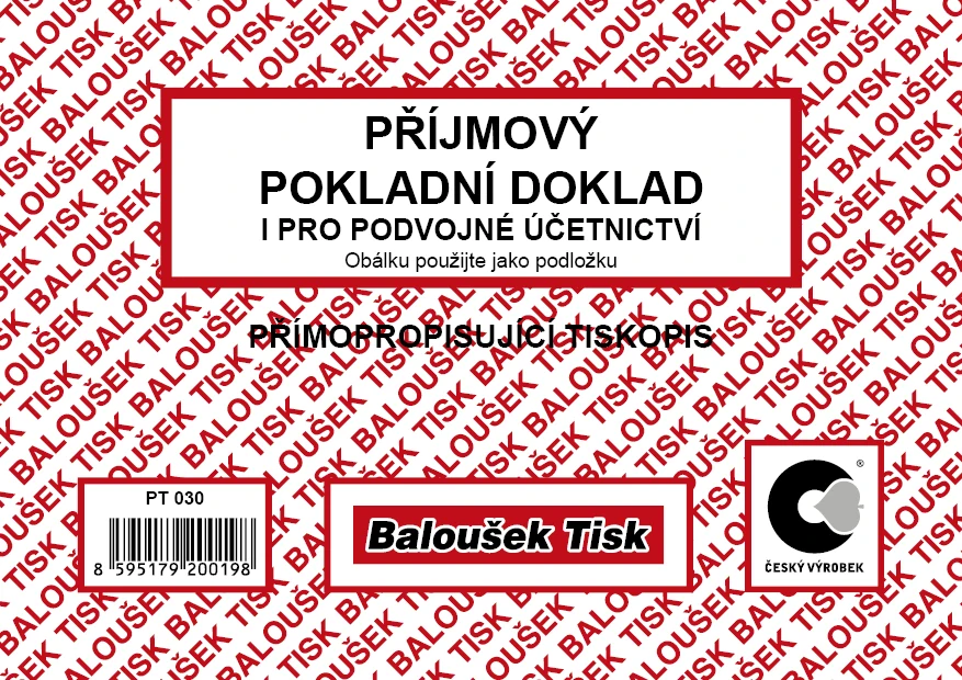 Příjmový pokladní doklad PT030