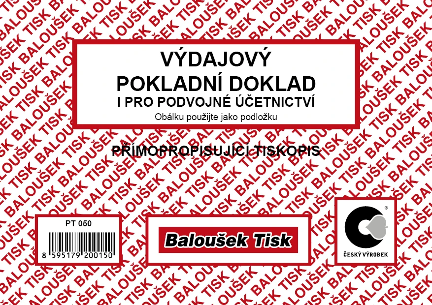 Výdajový pokladní doklad PT050