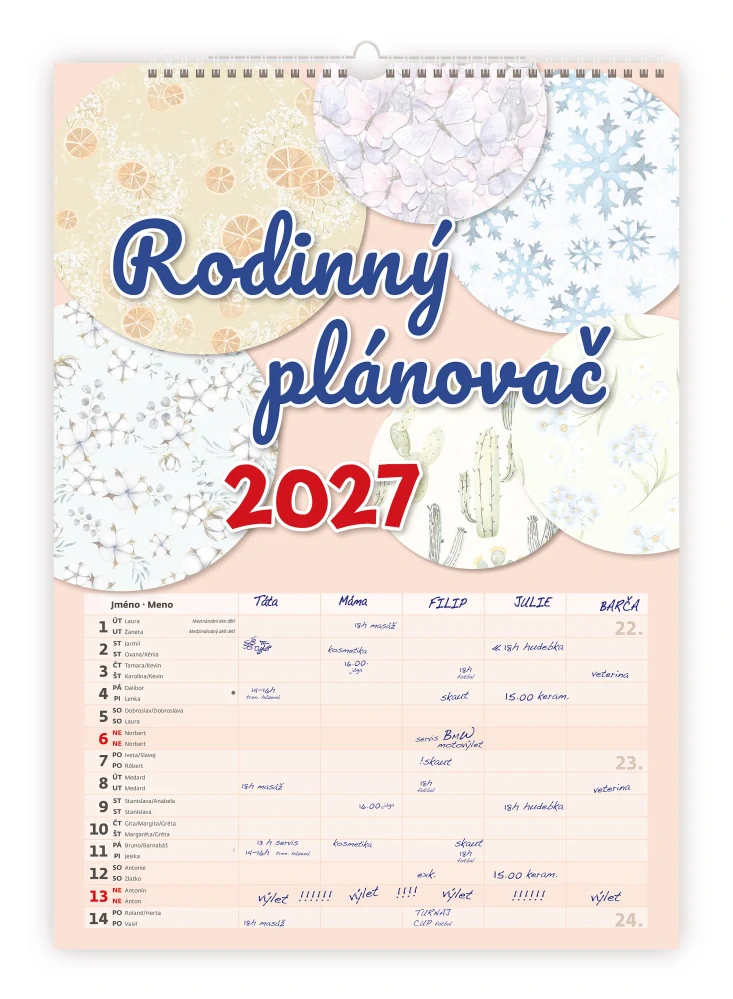 Kalendář nástěnný Rodinný plánovač N200