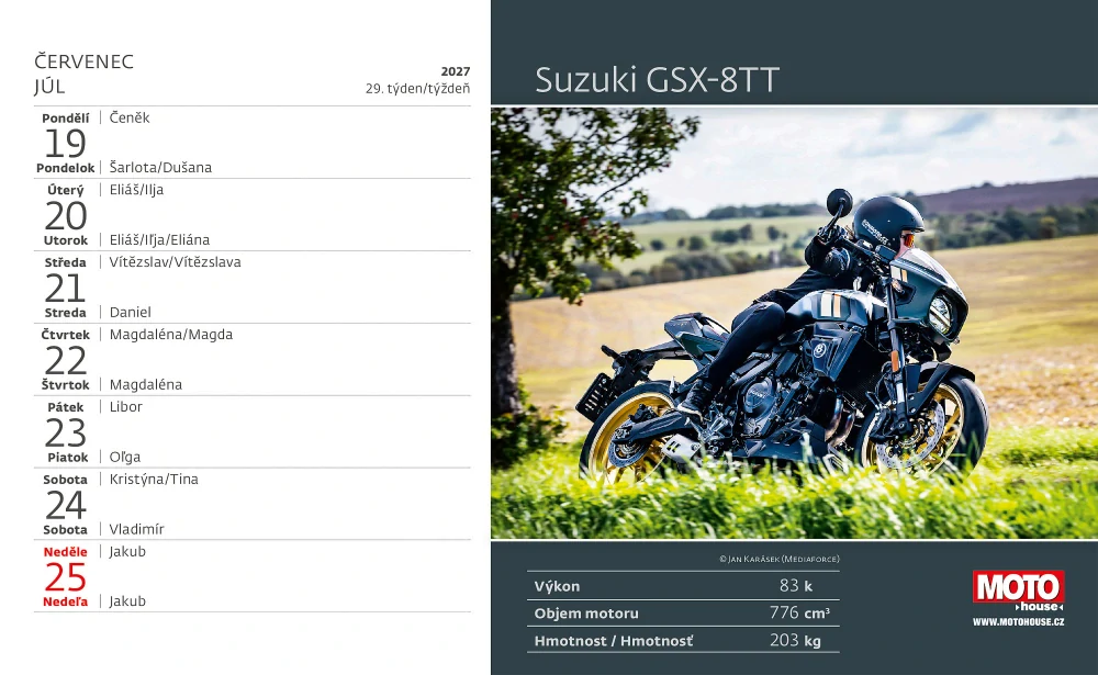 Kalendář stolní Motorky S11
