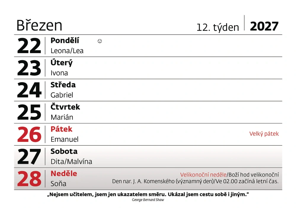 Kalendář stolní Slunečnice S40