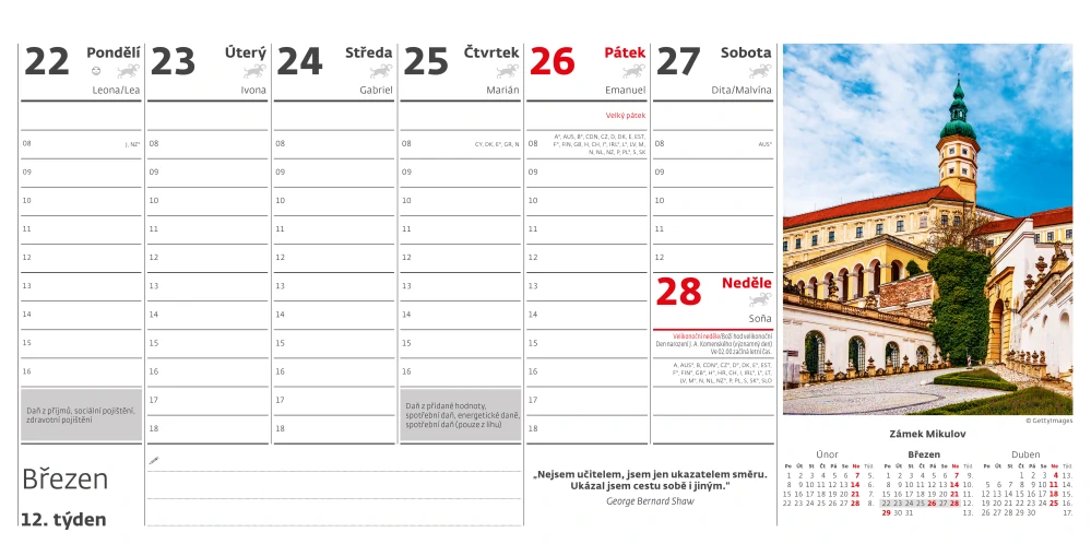 Kalendář stolní Toulky Českou republikou S51