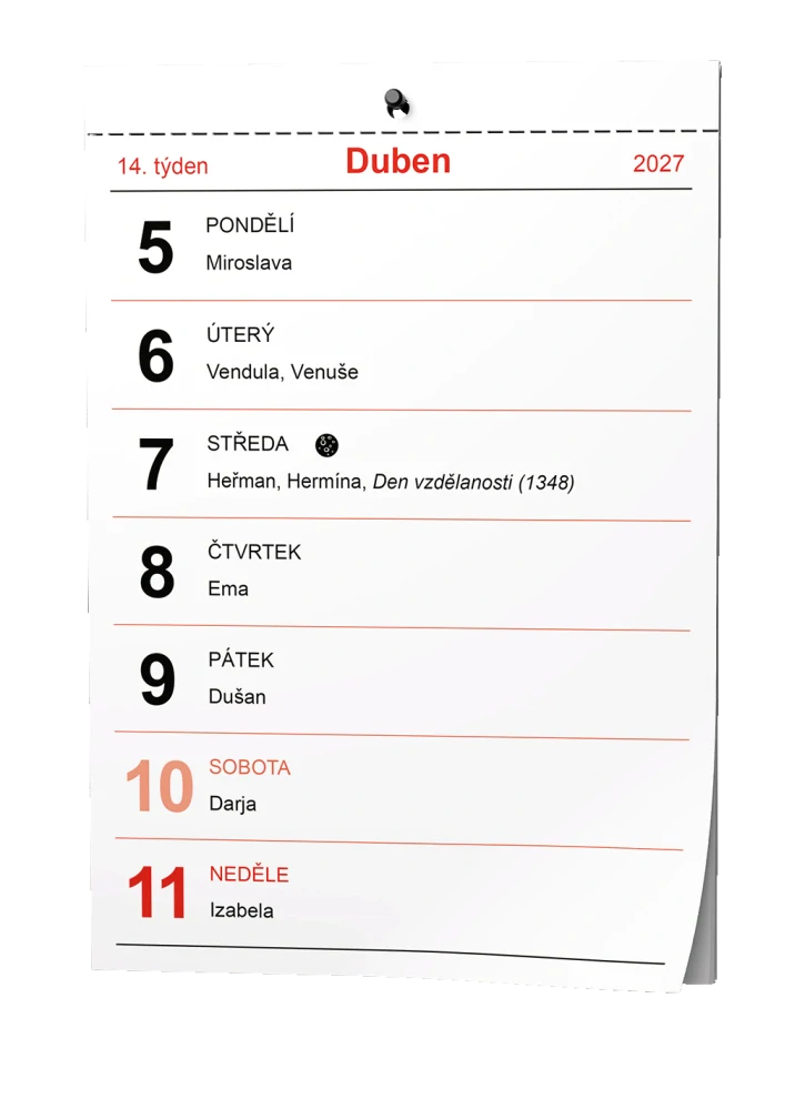 Trhací kalendář A5