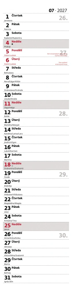 Kalendář nástěnný Poznámkový - Vázanka