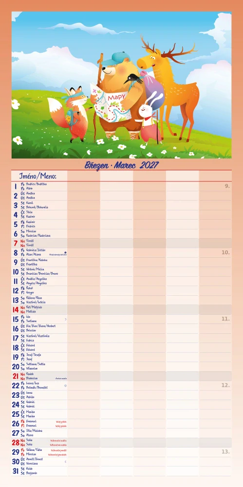 Kalendář nástěnný Rodinný plánovač MAXI N201