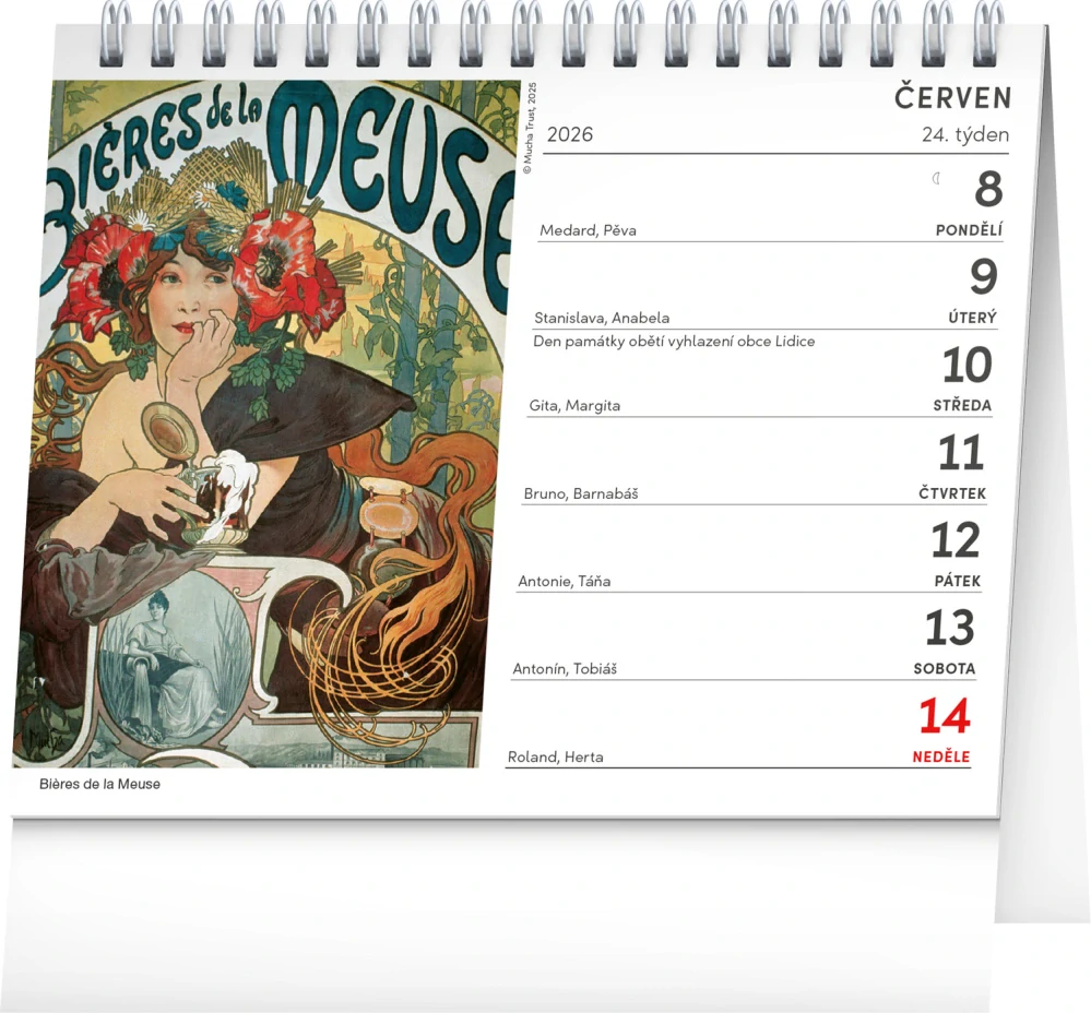 Kalendář stolní Alfons Mucha PGS-35341