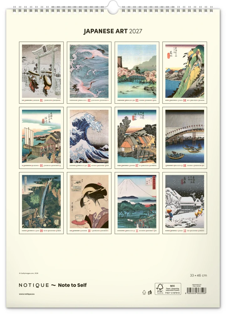 Kalendář nástěnný Vintage plakáty - Japonské umění PGN-36359
