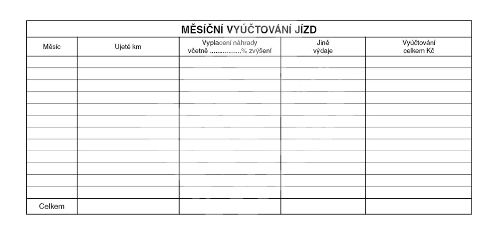 Kniha jízd 1/3 A4