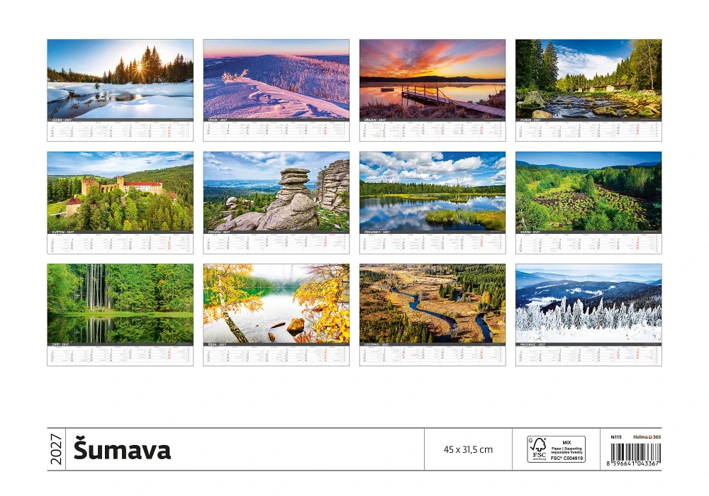 Kalendář nástěnný Šumava N115