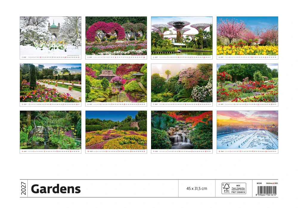 Kalendář nástěnný Gardens N130