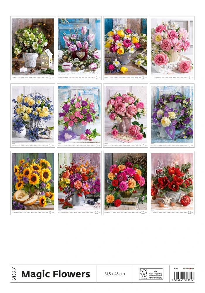 Kalendář nástěnný Magic Flowers N145