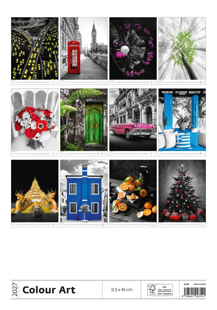 Kalendář nástěnný Colour Art N148