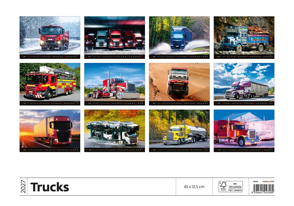 Kalendář nástěnný Trucks N155