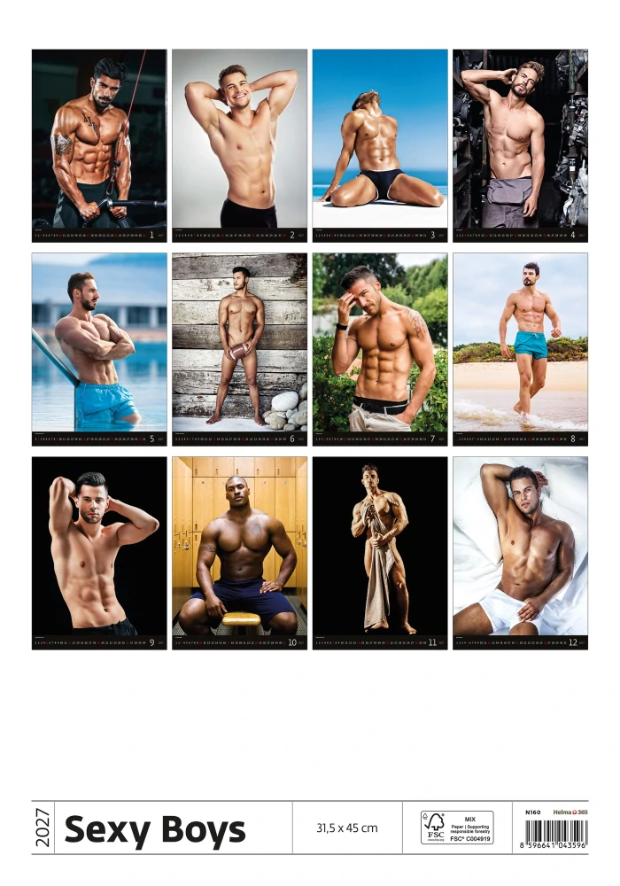 Kalendář nástěnný Sexy Boys N160