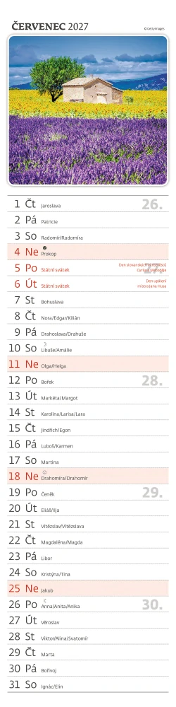 Kalendář nástěnný Provence - Vázanka