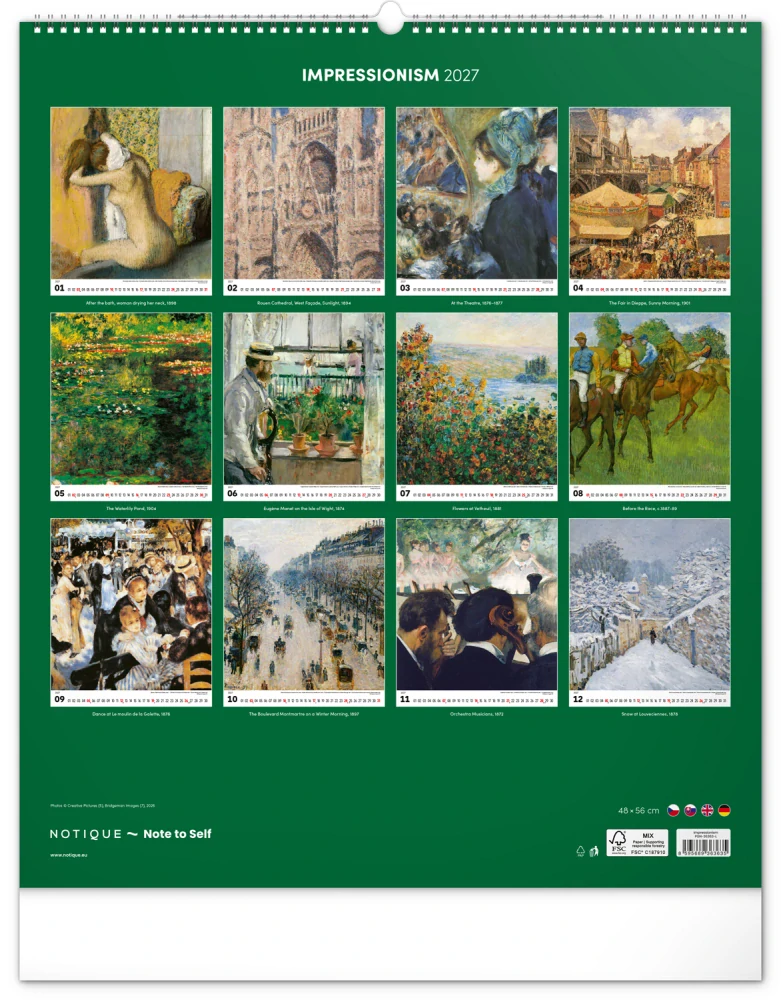 Kalendář nástěnný Impressionism PGN-36363