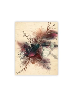Dřevěný obraz Feathers