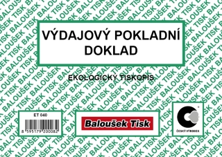 Výdajový pokladní doklad ET040
