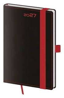 Diář týdenní kapesní A6 Black Red