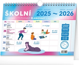 Kalendář stolní a nástěnný Školní plánovací PGS-35299